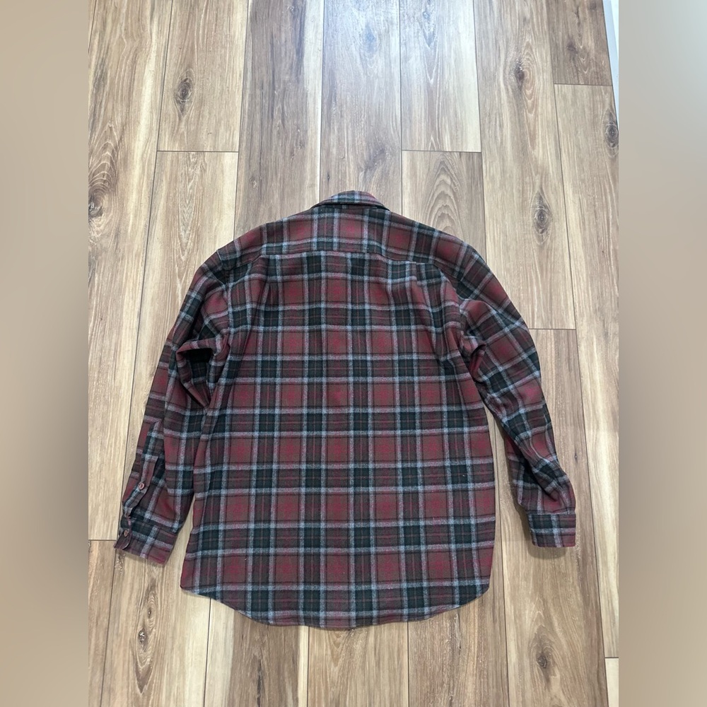 Pendleton Men's outdoorsman virgin wool Plaid Button Down Shirt size large - Picture 4 of 5